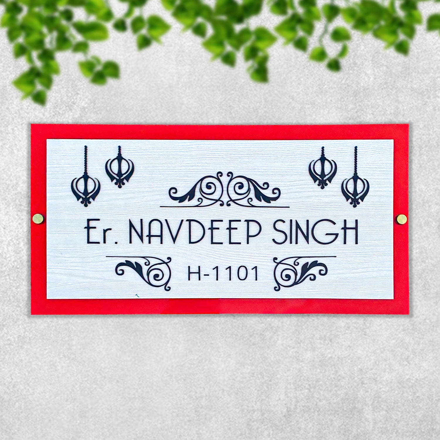 Red Rose Name Plate