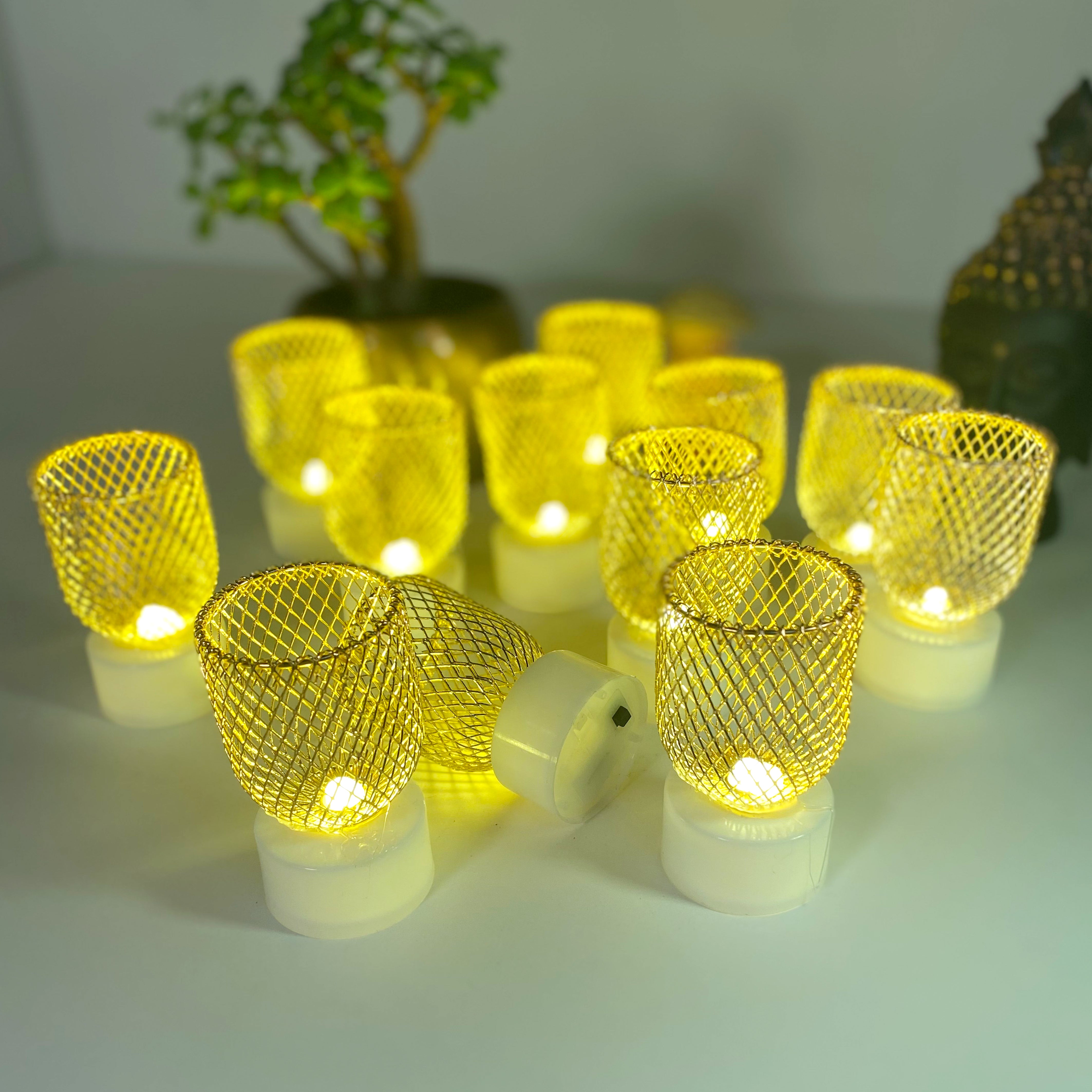 Golden Net LED Light (Set of 12 )