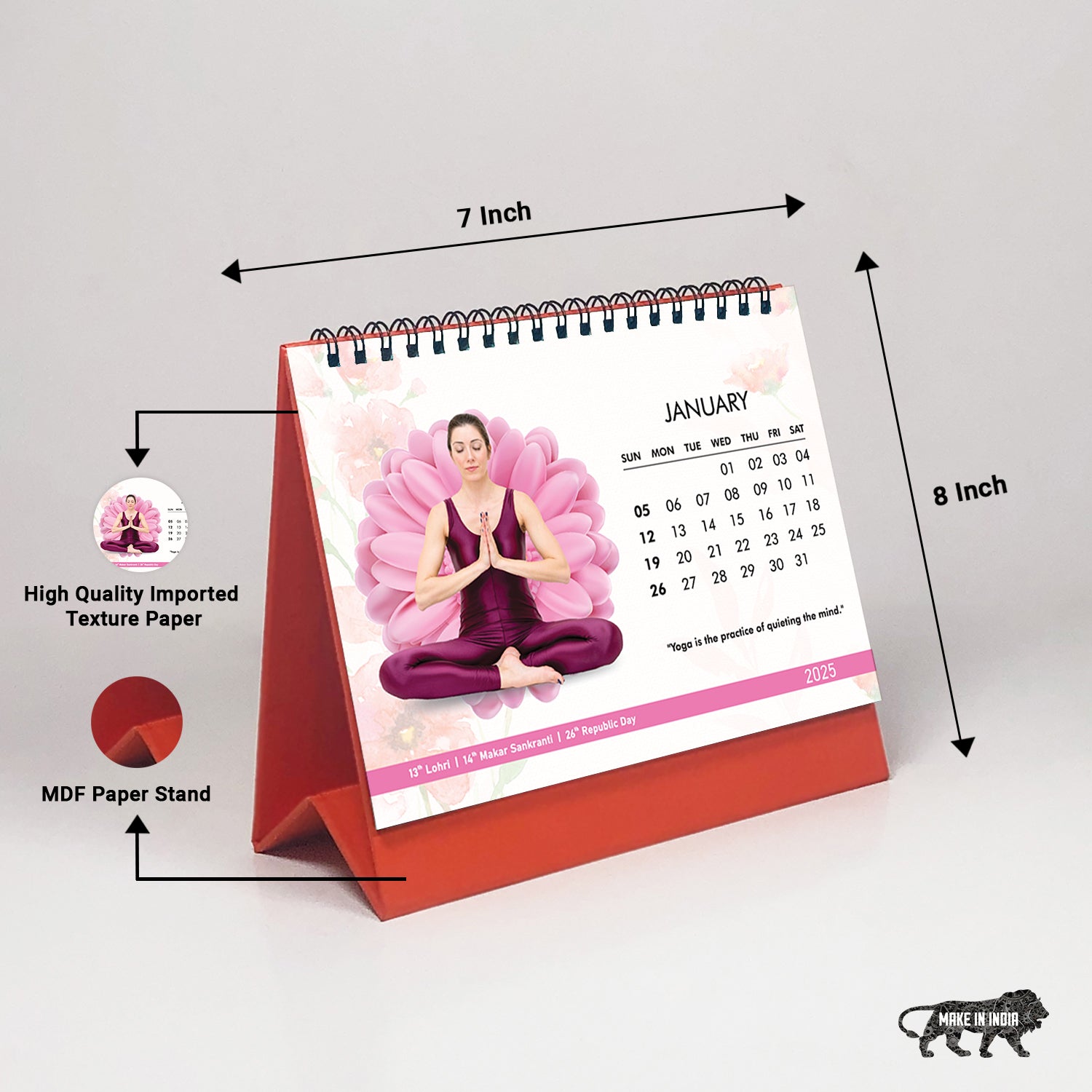 Yoga Sutra - MDF Base 2025 Calendar