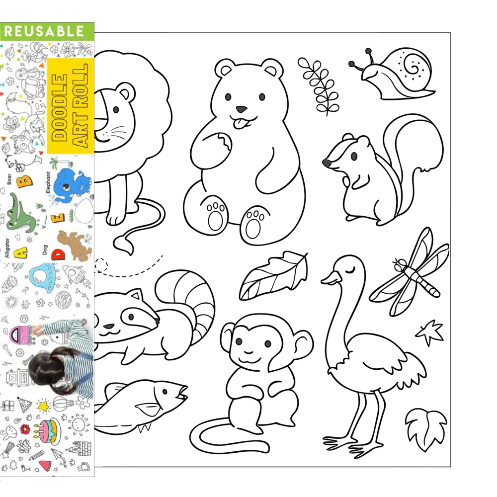 Doodle Art Roll - Animals Theme (5 meters)🌟🌟🌟🌟🌟(5.0 RATED)