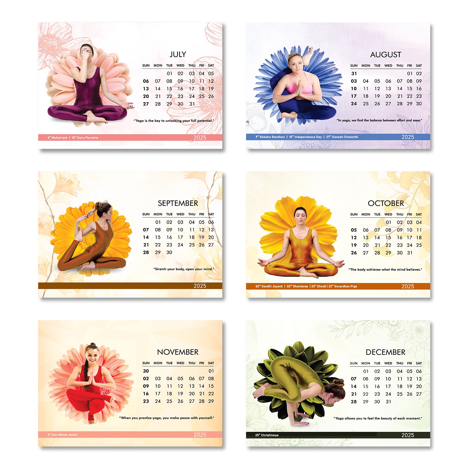 Yoga Sutra - Wooden Base 2025 Calendar