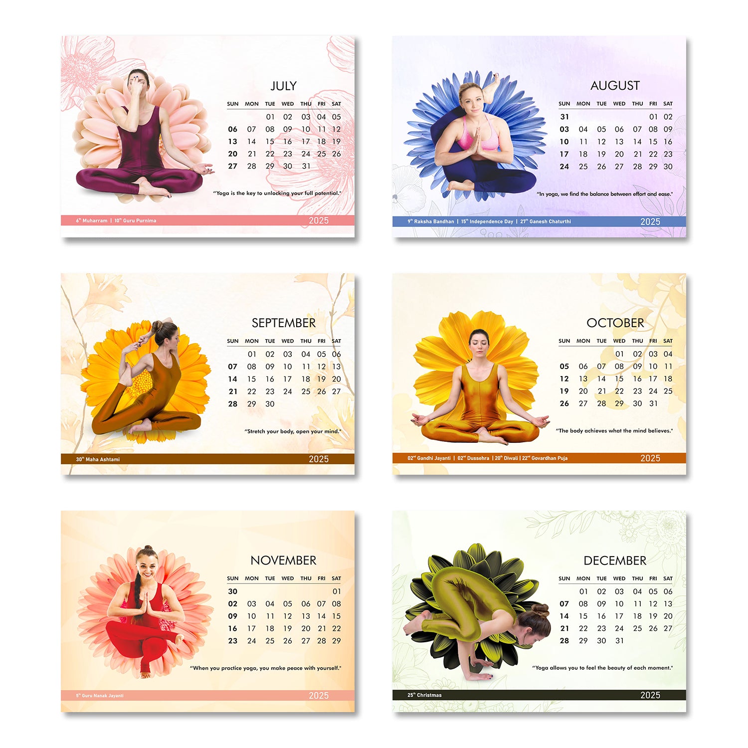 Yoga Sutra - MDF Base 2025 Calendar