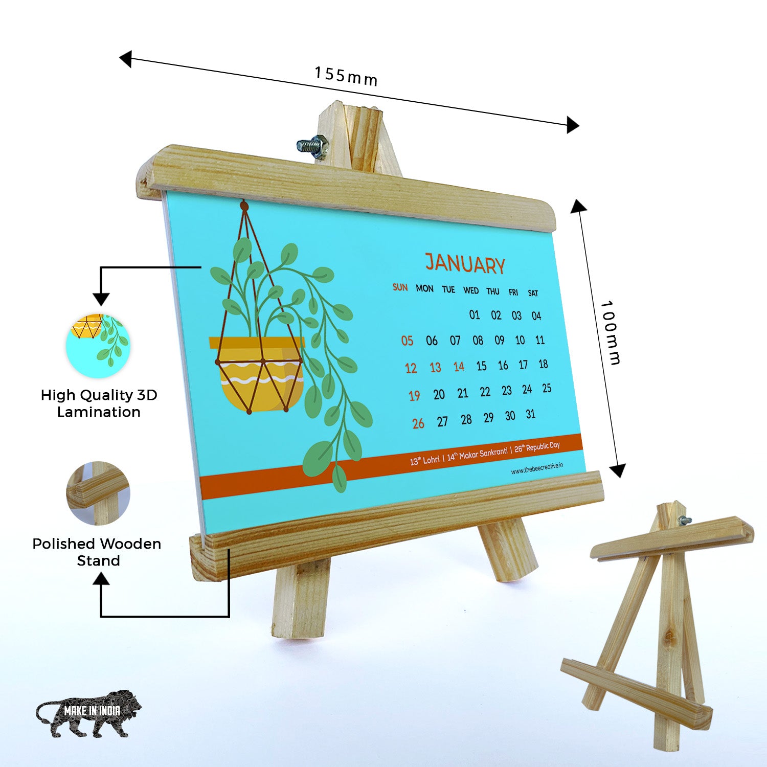 Nature & Beauty - Wooden Base 2025 Calendar