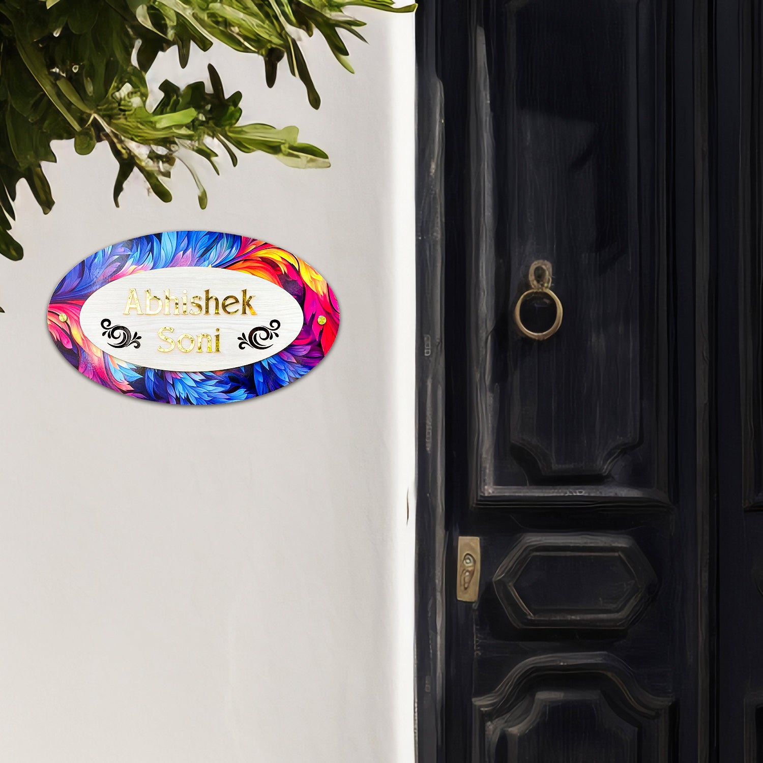 Oval Feather Name Plate