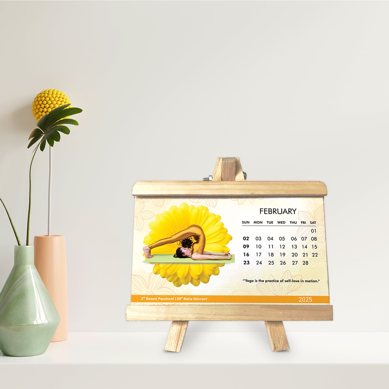 Yoga Sutra - Wooden Base 2025 Calendar