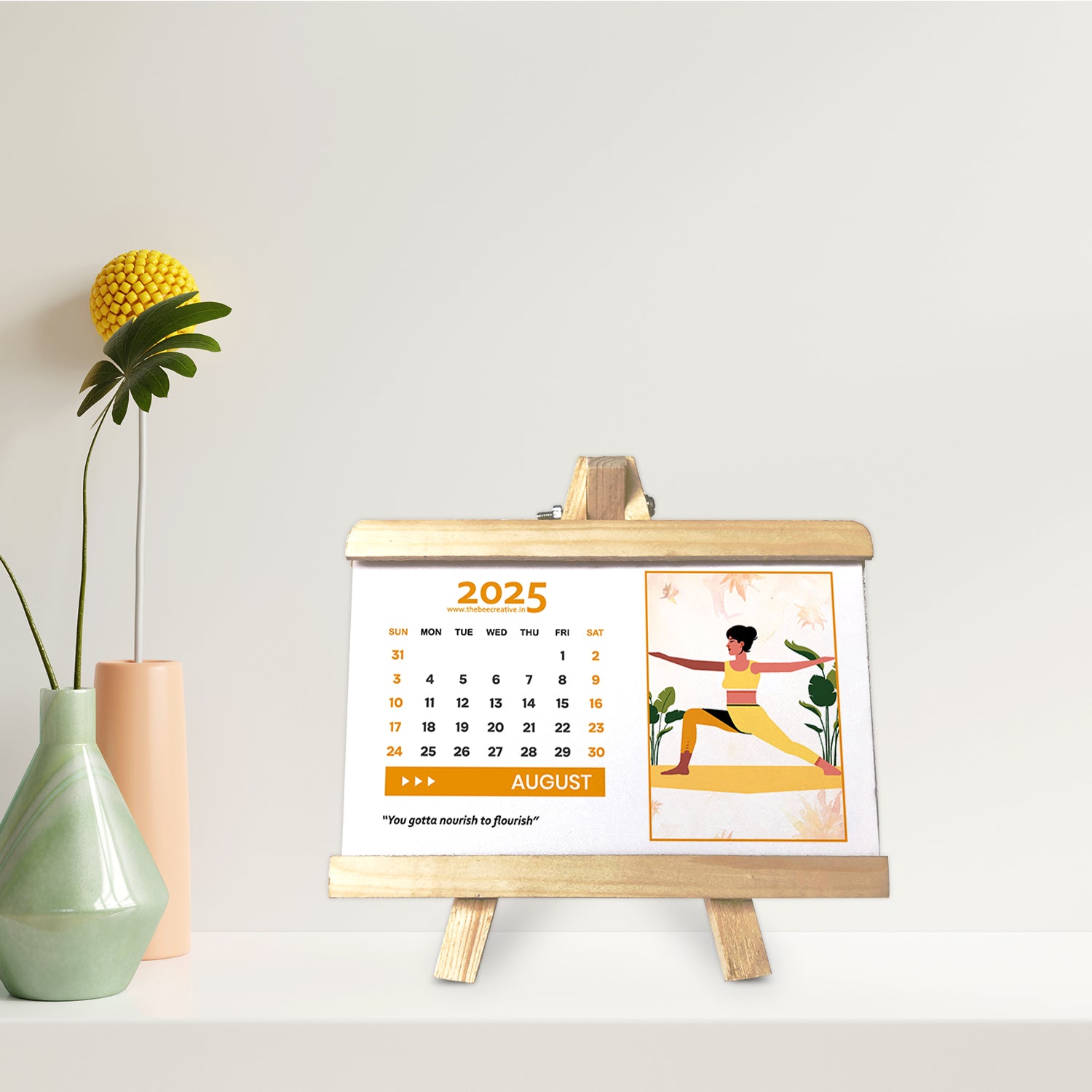 Yoga in Life - Wooden Base 2025 Calendar