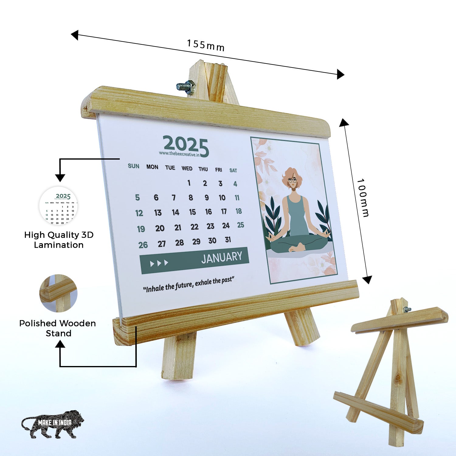 Yoga in Life - Wooden Base 2025 Calendar