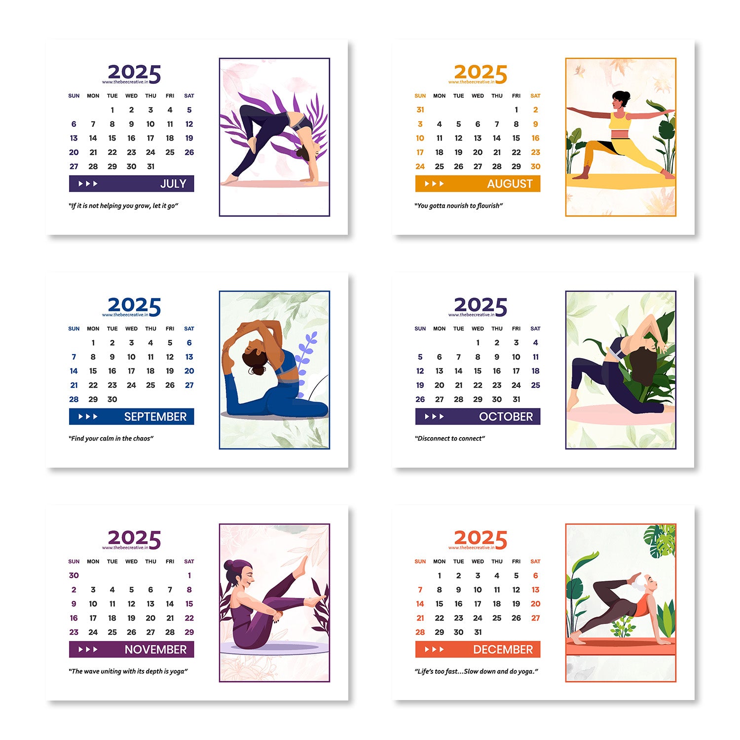 Yoga in Life - Wooden Base 2025 Calendar