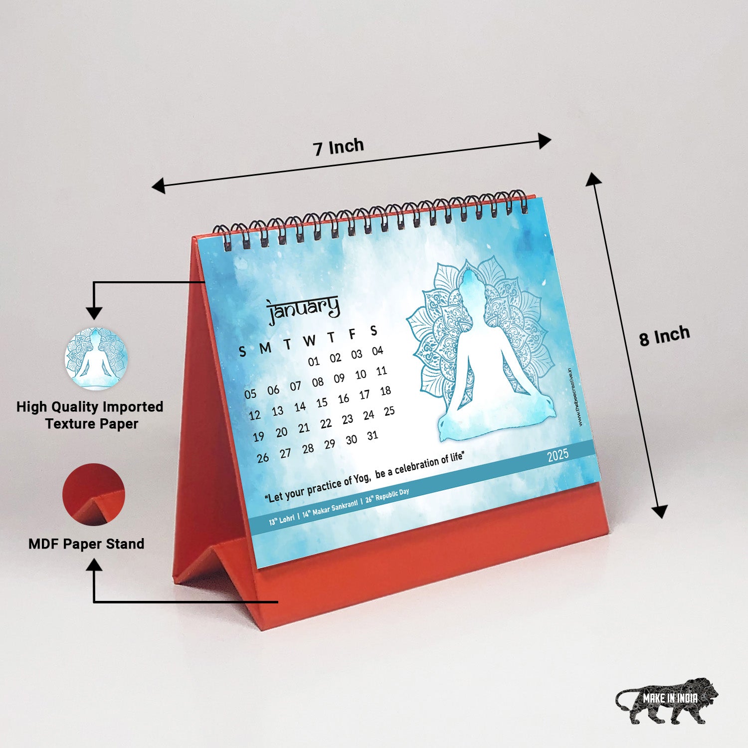 Yoga Mantra - MDF Base 2025 Calendar