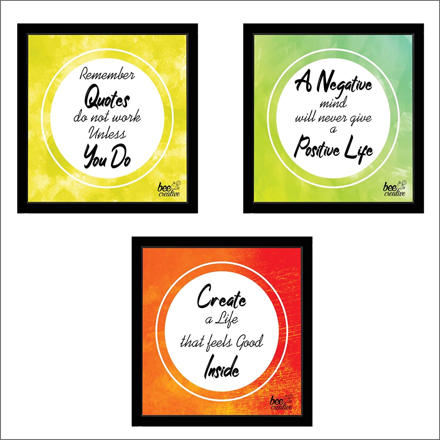 Wall Art Frames set of 3 - Positive Life