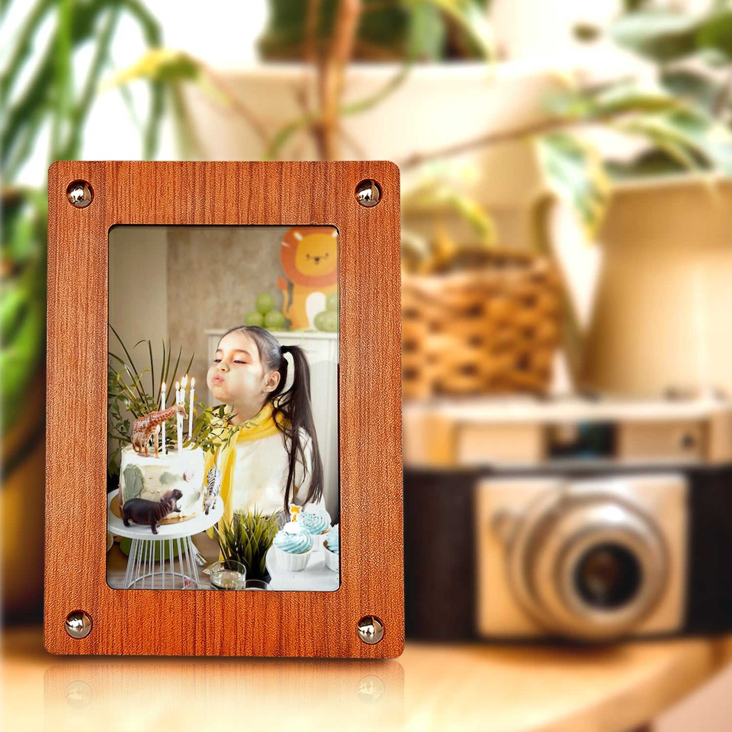 Wooden Desk Photo Frame - Brown