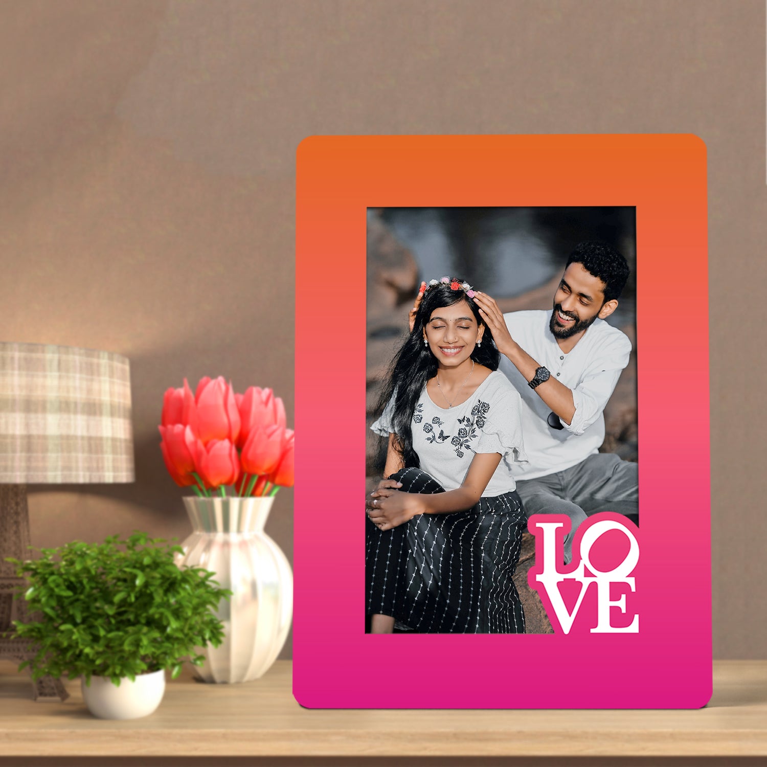 Wooden Desk Photo Frame - Set of 3 ( Love, Soulmate and Family )