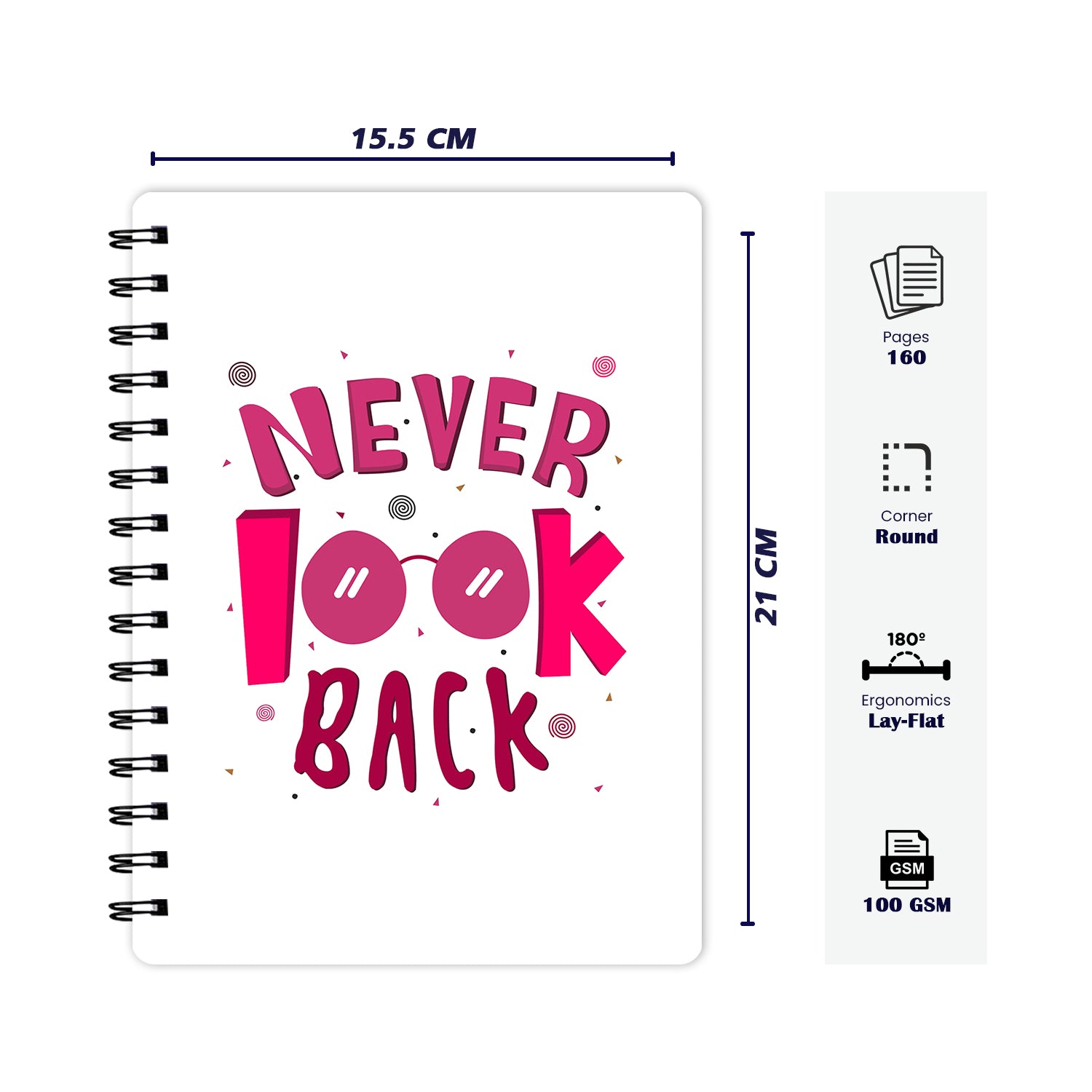 Bee Creative Daily Planner I A5 - Never Look Back