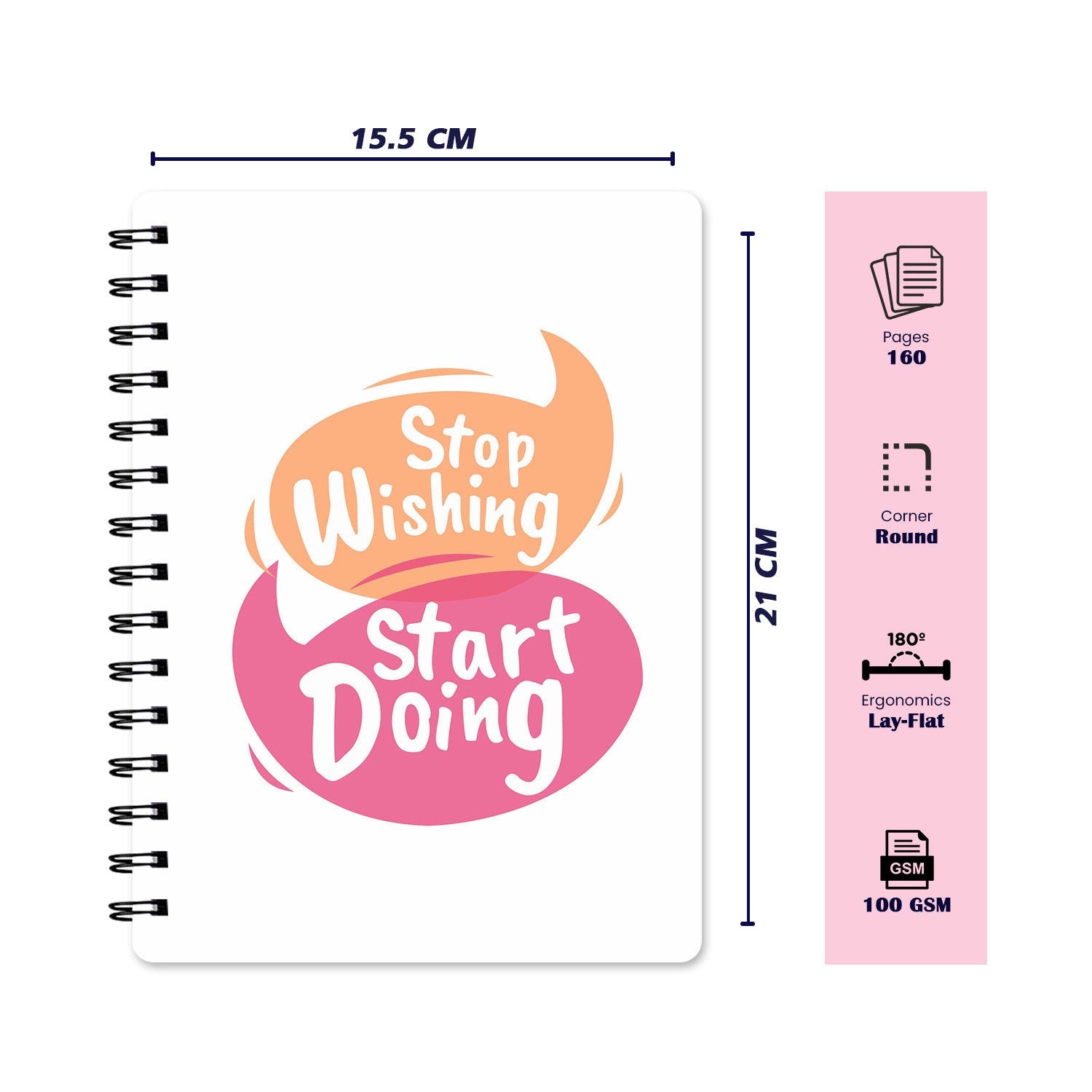 Bee Creative Daily Planner I A5 - Stop Wishing Start Doing