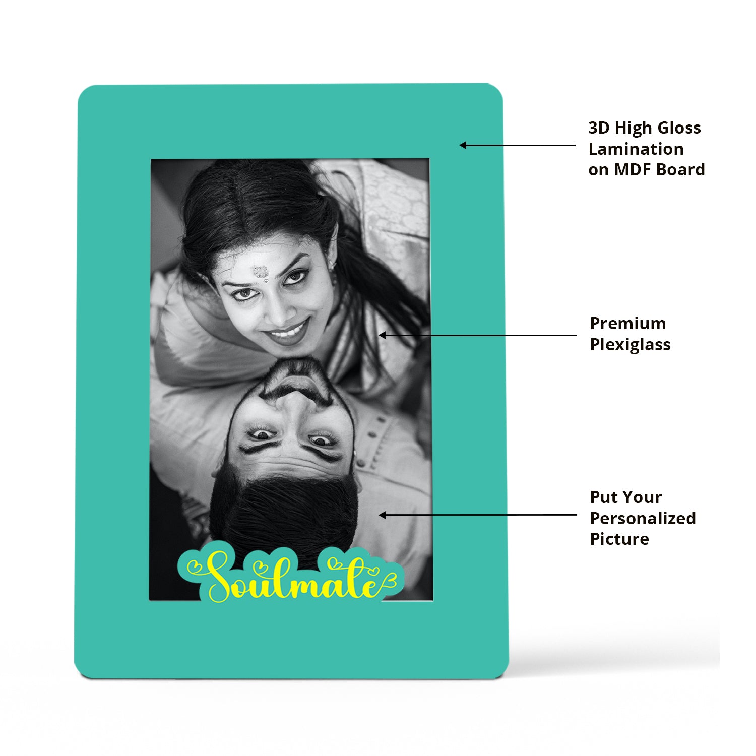 Wooden Desk Photo Frame - Sea Green (Soulmate)